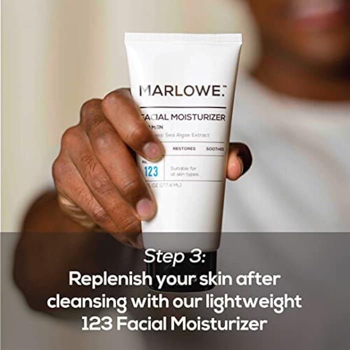 MARLOWE. Best Sellers Kit No. 203, Features Signature No. 102 Original Body Scrub Soap Bar, No. 121 Facial Cleanser & No. 123 Facial Moisturizer, Great Gift for Men - Image 4