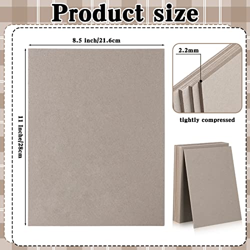 BBTO 20 Pcs Book Board, Binders Board Chipboard Designer Bookboard Heavy Duty Chipboard Sheets Bookbinding Supplies for Book Binding Materials Cover(8.5 x 11 In,80 Pt) - Image 3