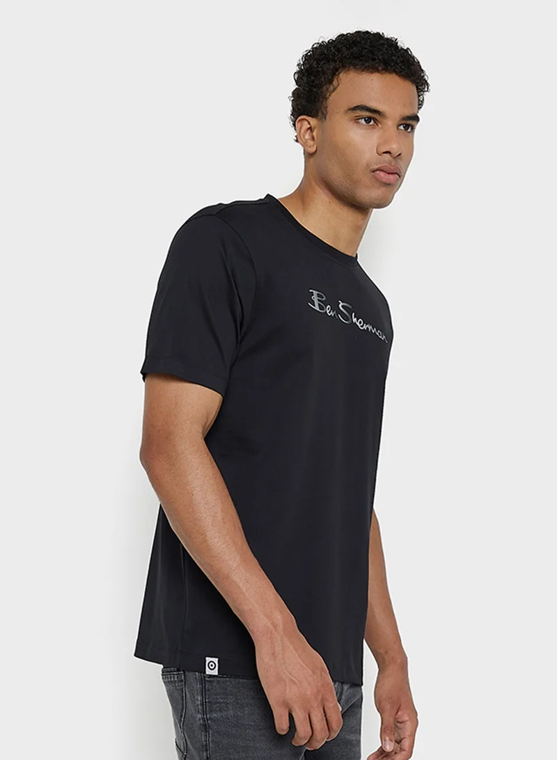 Ben Sherman  Mercerised Cotton Chest Print T-Shirt for Men | Best Price UAE