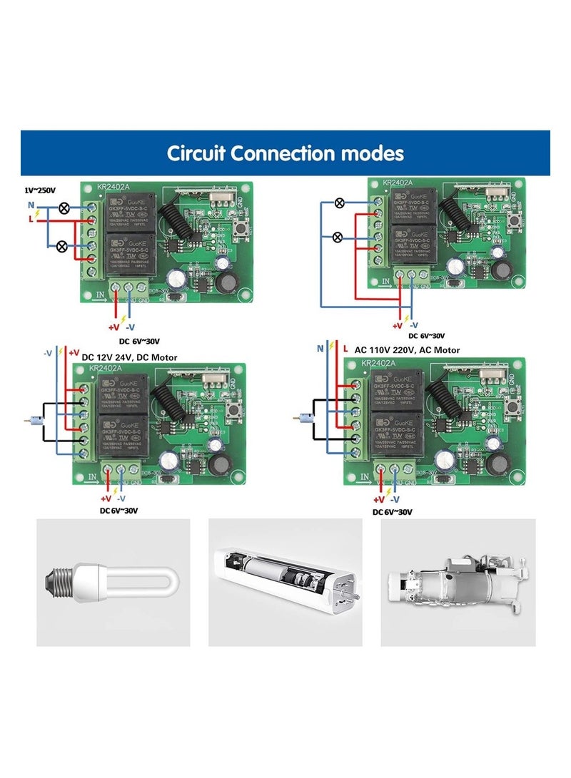 Diese Rf Remote Control System 433Mhz Universal Wireless DIY Smart Switch DC 5V~30V 2CH Rf Relay Receiver And Long Range Transmitter - Image 5