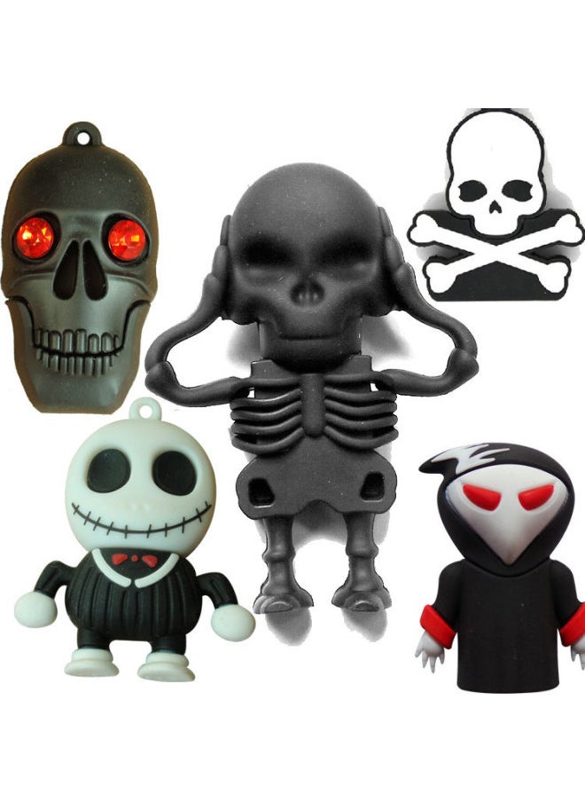 Generic Cartoon USB Flash Disk 3.0 & 2.0 Human Organ Skeleton Skull 64G Halloween Gift Skull Skull Skull USB Flash Disk-Color:2.0 Jumping Ghost-Capacity:32GB  - Image 3