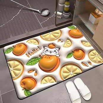 VISMII 3D Cute Bathroom Mat Rug Diatomite Absorbent Bath Carpet Quick Drying Shower Bathtub Foot Door Floor Mat Home Decor Pack of 1 All Prints