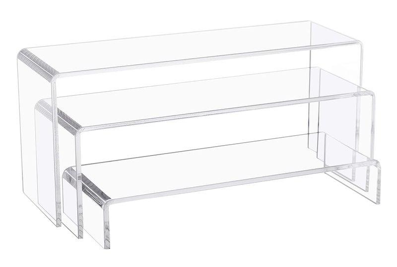AAIGLOBAL Acrylic Display Risers Acrylic Display Risers Stand Risers Stand Set of 3 for Showcasing Jewellery Figurines Cupcakes - Image 1