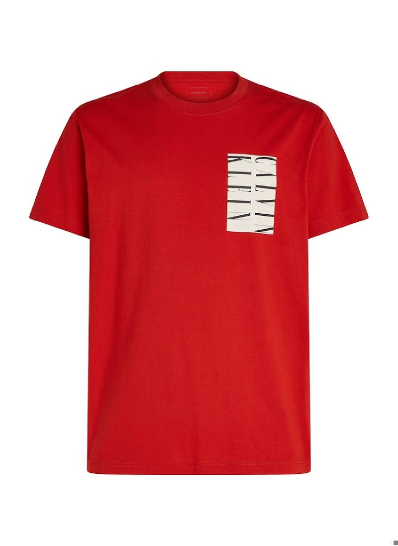 Calvin Klein Jeans Men's Graphic T-Shirt - Cotton, Red  - Image 1