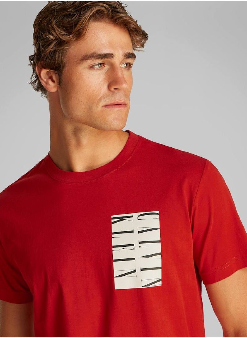 Calvin Klein Jeans Men's Graphic T-Shirt - Cotton, Red  - Image 4