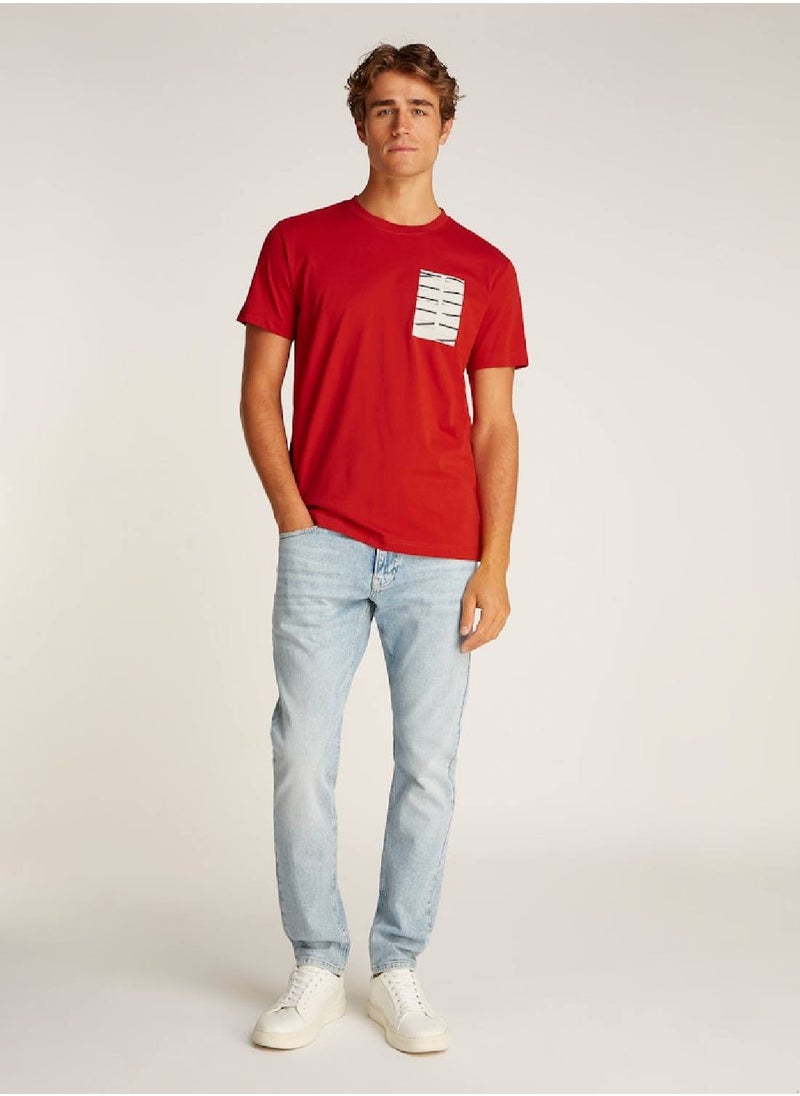 Calvin Klein Jeans Men's Graphic T-Shirt - Cotton, Red  - Image 2