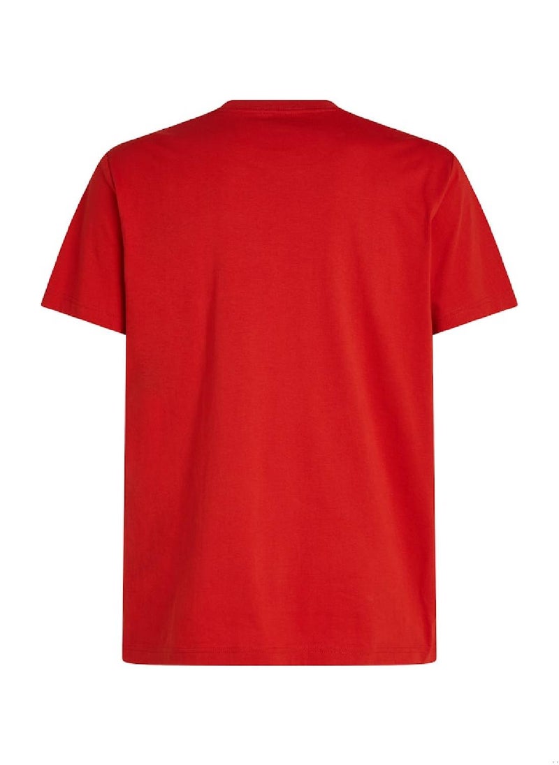Calvin Klein Jeans Men's Graphic T-Shirt - Cotton, Red  - Image 5