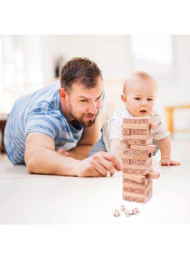 MOMENT 48 Piece Building Blocks, Educational Toys Tower Game Stacking Tumbling Tower Small Stacking Game Wooden Building Blocks - Image 4