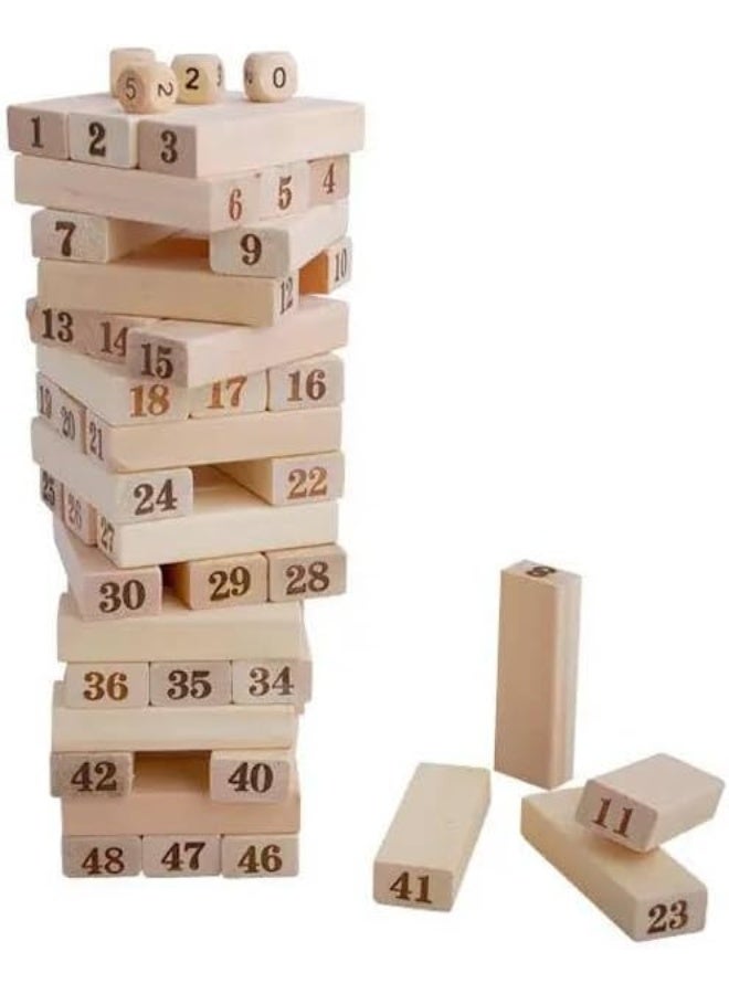 MOMENT 48 Piece Building Blocks, Educational Toys Tower Game Stacking Tumbling Tower Small Stacking Game Wooden Building Blocks - Image 2