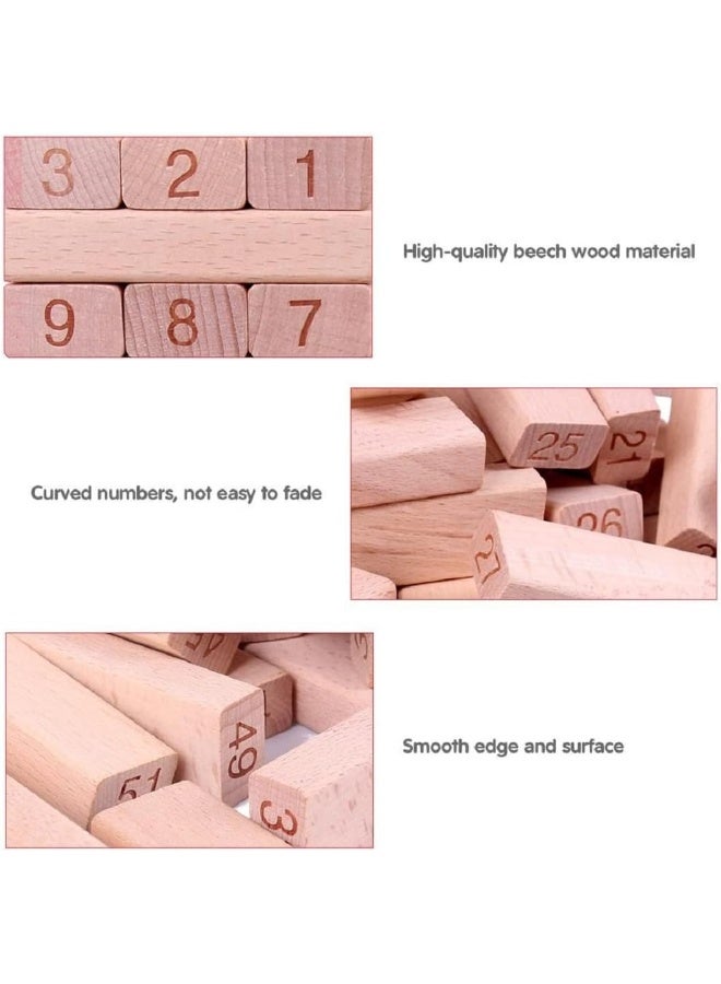 MOMENT 48 Piece Building Blocks, Educational Toys Tower Game Stacking Tumbling Tower Small Stacking Game Wooden Building Blocks - Image 5