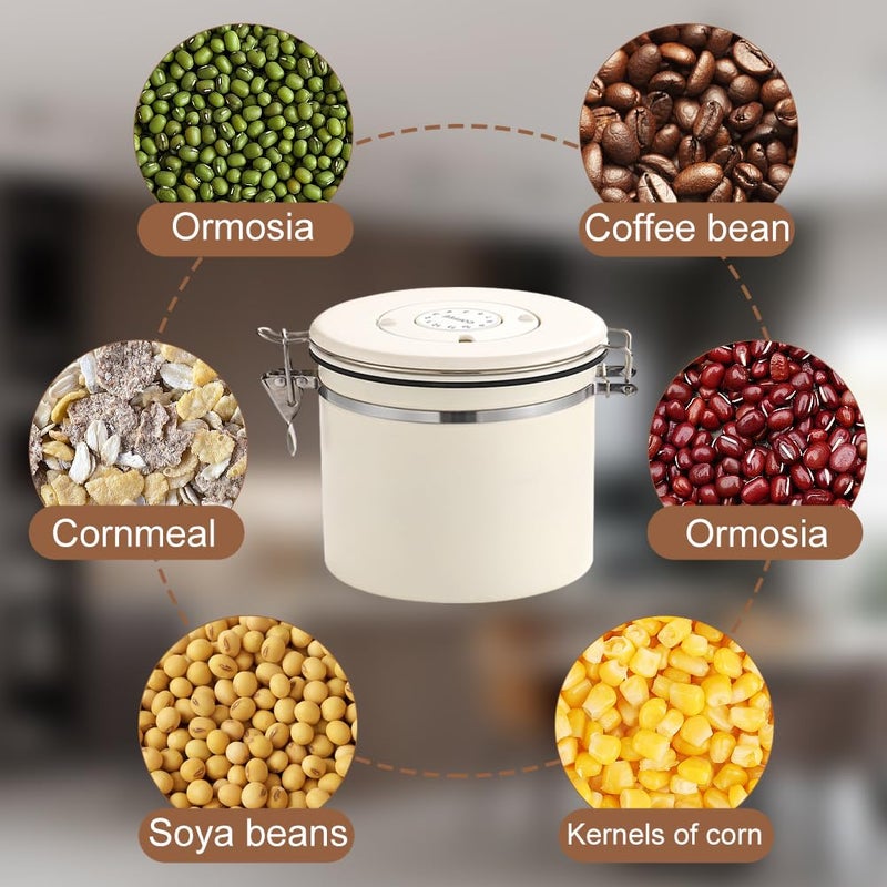 Restynic Stainless Steel Coffee Canister, 40 fl oz, Airtight Lid with CO2 Valve, Perfect for Bean, Ground & Tea Storage - Coffee Lovers Essential - Image 5