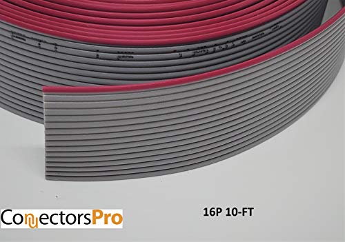Connectors Pro IDC 16-pin, 16 Conductors Flat Ribbon Cable 10-Ft Length for 2.54mm 0.1" Pitch 16P Connectors - Image 4