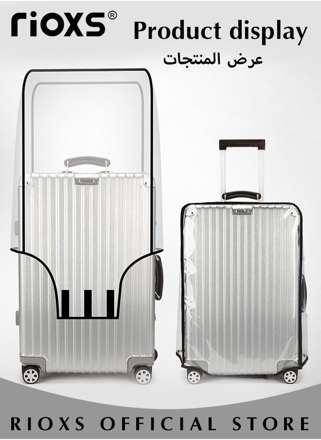 RIOXS Clear Luggage Cover,Premium PVC Luggage Protector,20 Inch Transparent Travel Luggage Protector For Wheeled Suitcase,Waterproof Dustproof & Anti-Scratch Suitcase Covers-Thickness 0.2mm,20 Inch  - Image 3