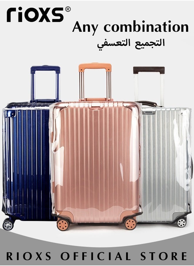 RIOXS Clear Luggage Cover,Premium PVC Luggage Protector,20 Inch Transparent Travel Luggage Protector For Wheeled Suitcase,Waterproof Dustproof & Anti-Scratch Suitcase Covers-Thickness 0.2mm,20 Inch  - Image 4