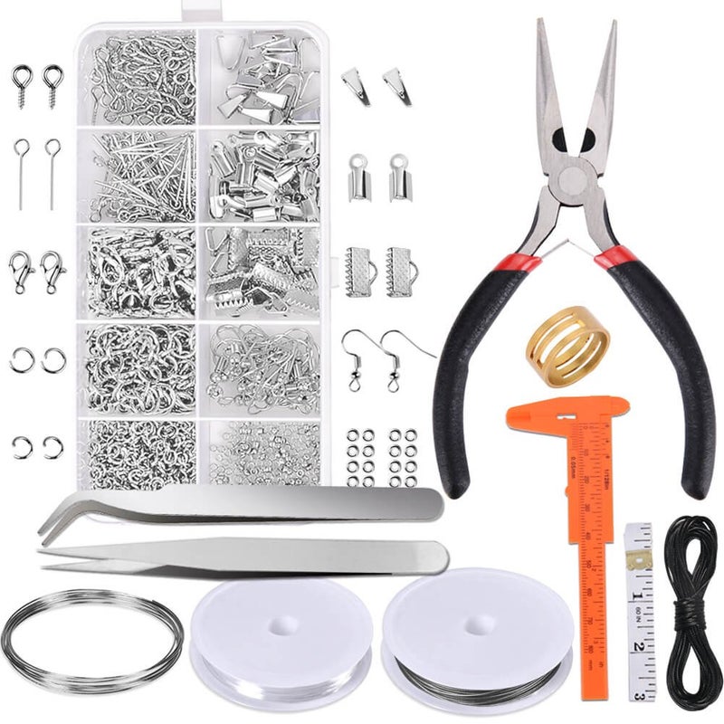 PAXCOO Jewelry Making Supplies Kit Jewelry Repair Tool with Accessories Pliers Findings and Beading Wires for Adults and Beginners