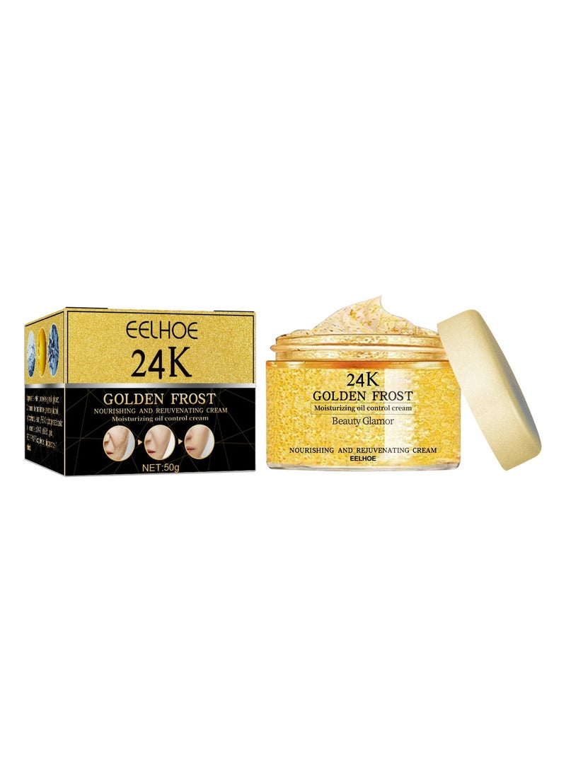 EELHOE 24K Gold Face Serum Fade Dark Circles Fine Line Anti Aging Cream Smoothing Nourishes Firming Lifting Brighten Skin Care Essence - Image 1