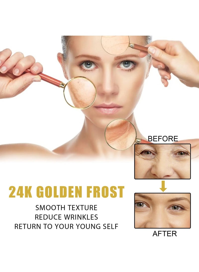 EELHOE 24K Gold Face Serum Fade Dark Circles Fine Line Anti Aging Cream Smoothing Nourishes Firming Lifting Brighten Skin Care Essence - Image 2