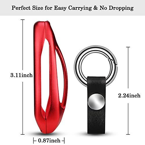 QBUC for Tesla Key Fob Cover with Keychain Compatible with Tesla Model X Keyless Protection Case Smart Remote Accessories (Red) - Image 5