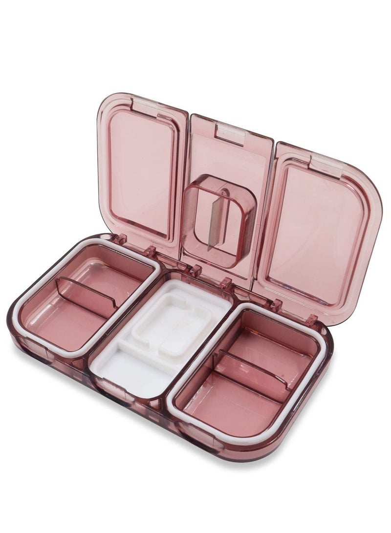 general Small Pill Cutter, Pill Splitter Pill Cutter for Small or Large Pills, Cuts Vitamins Tablets, Portable Pretty Pill Crusher for Purse Pocket(Pink) - Image 1