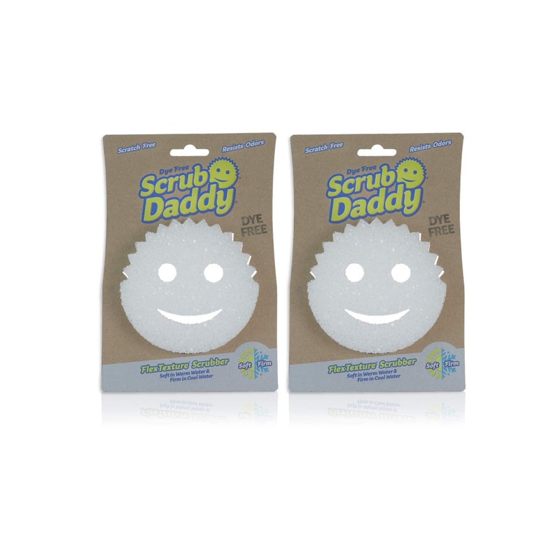 Scrub Daddy Sponge - Dye Free - Scratch-Free Scrubber for Dishes and Home, Odor Resistant, Soft in Warm Water, Firm in Cold, Deep Cleaning, Dishwasher Safe, Multi-use, 1ct (2 pack) - Image 1