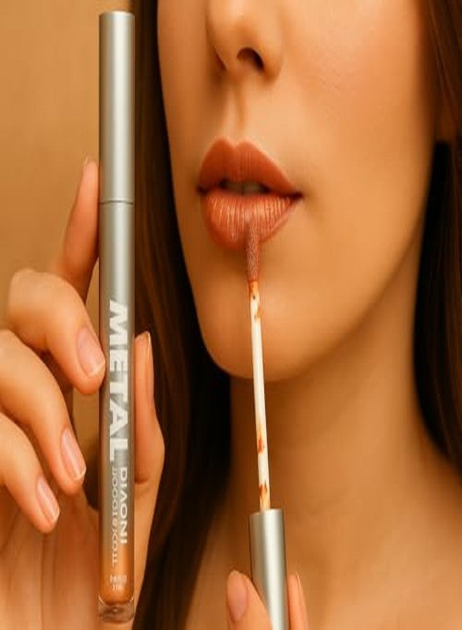 MEGAGA USA Metal Diaoni Liquid Lip Color - Rich Pigment, Metallic Gloss, Non-Drying Formula with All-Day Comfort Wear - Image 4