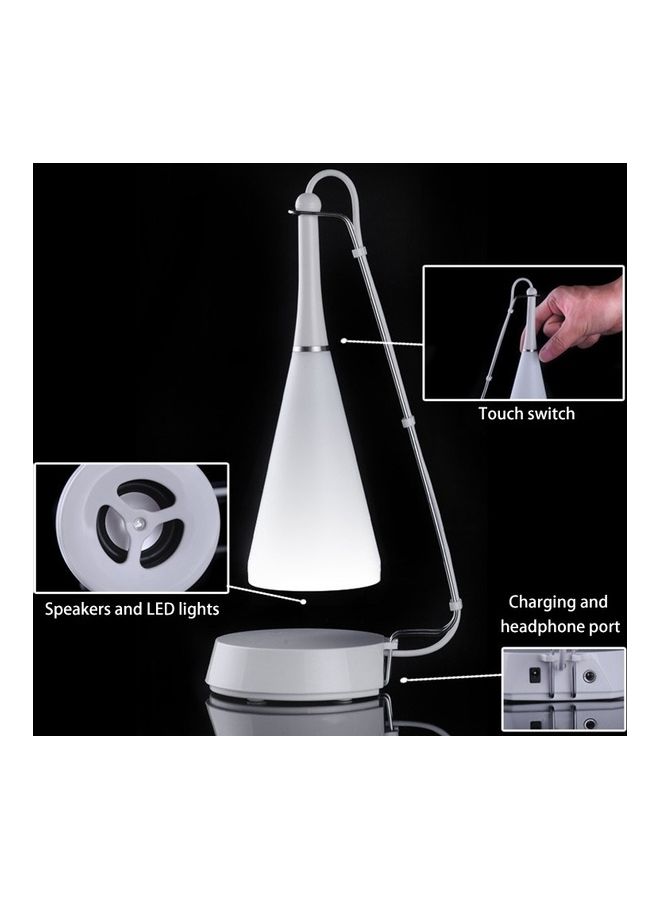 NIBEMINENT Multifunctional Touch Sensor USB LED Desk Lamp + Mini Bluetooth V4.0 Speaker Black/White 28x10x10cm - Image 4