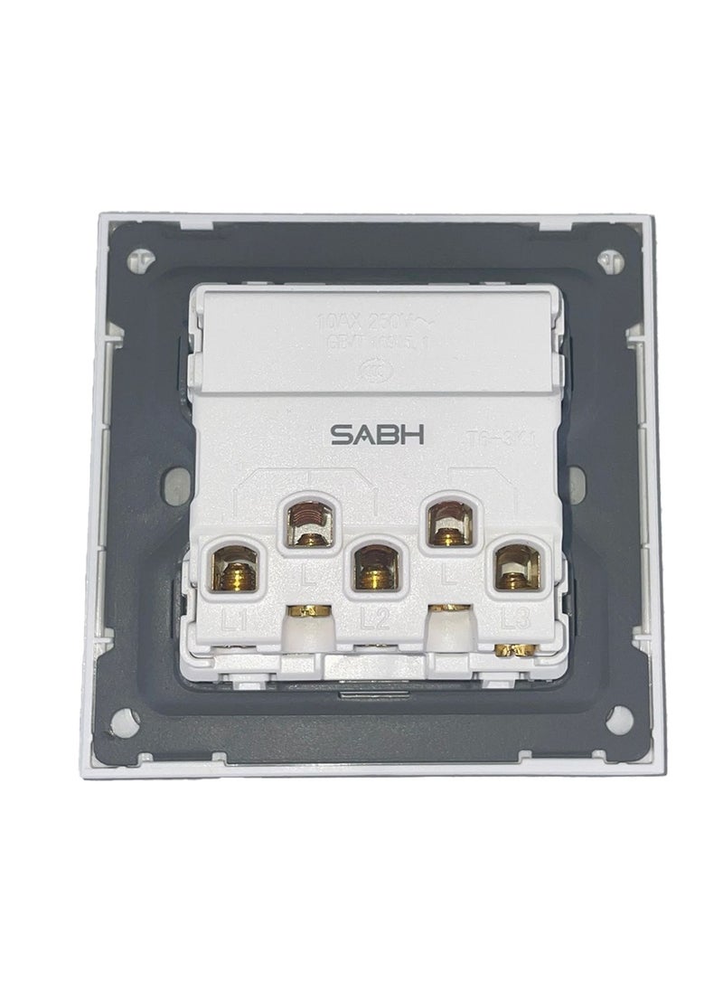 TEMPO 3 Gang 1 Way Switch white Slim Piano  - Image 3