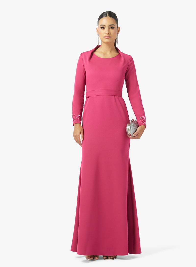 ايرا فستان ماكسي طويل بأكمام طويلة وفتحة رقبة مربعة - Image 4