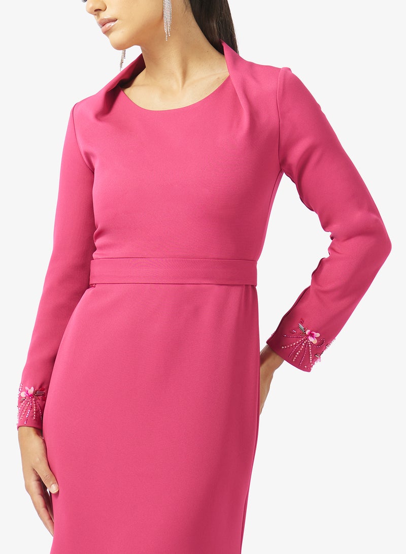 ايرا فستان ماكسي طويل بأكمام طويلة وفتحة رقبة مربعة - Image 3