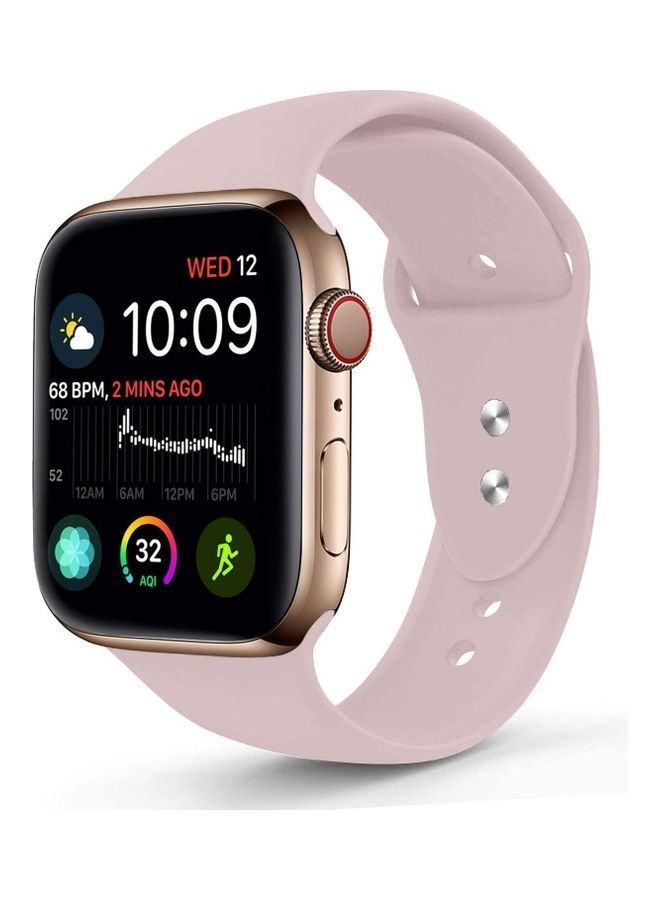NIBEMINENT Replacement Silicone Strap For Apple Smartwatch 42-44mm Pink  - Image 1