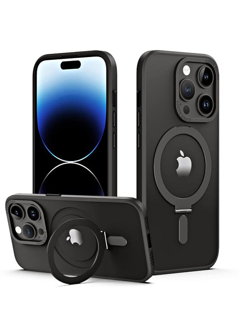 Excefore Ultimate Protection Case for iPhone 14 Pro Max Magsafe Compatible with Aerospace Alloy Hidden Stand,Military-Grade Material, X-Shock Reinforcement,360° Shockproof Protective Black - Image 1