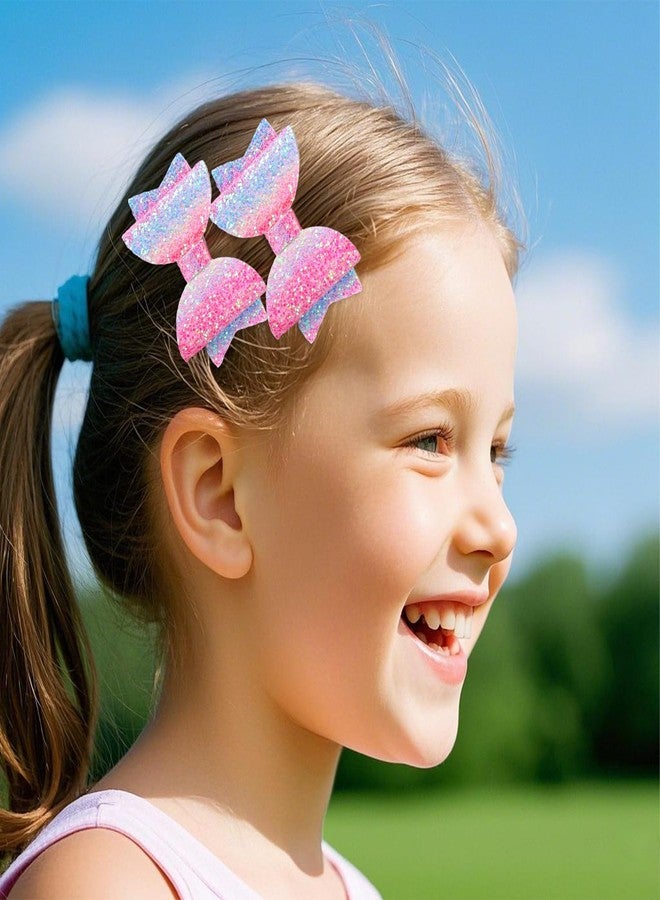 XIMA Glitter Hair Bows Clips, 3 Inch 30 Pieces(15Pairs), Sparkly Sequin Hair Clips, Multi-Color Bow Accessories for Gilrs Kids Childrens Toddlers and Women - Image 4