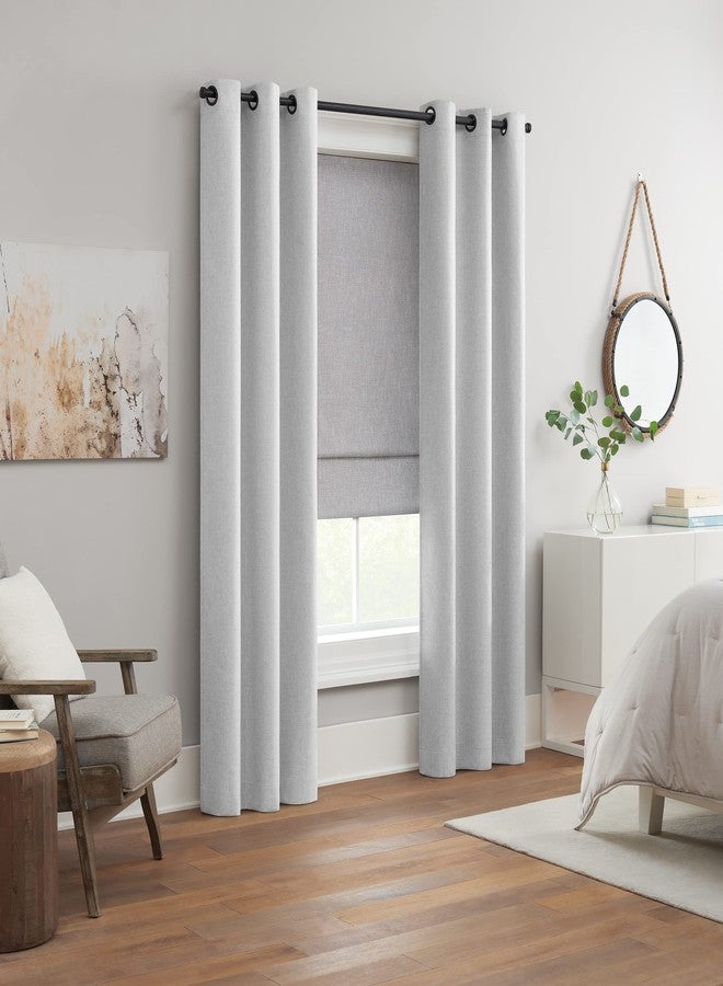 ECLIPSE Drew Noise Reducing Blackout Cordless Lined Window Roman Shade for Living Room, 27 in x 64 in, Smoke Grey - Image 3