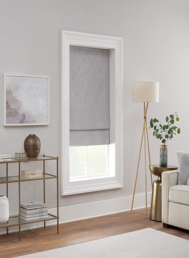ECLIPSE Drew Noise Reducing Blackout Cordless Lined Window Roman Shade for Living Room, 27 in x 64 in, Smoke Grey - Image 2