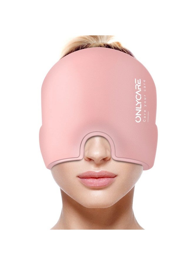 ONLYCARE ONLYCARE Migraine Relief Cap, Upgraded Odorless Migraine Ice Head Wrap, Headache Relief Hat for Migraine, Slight-Pink - Image 1