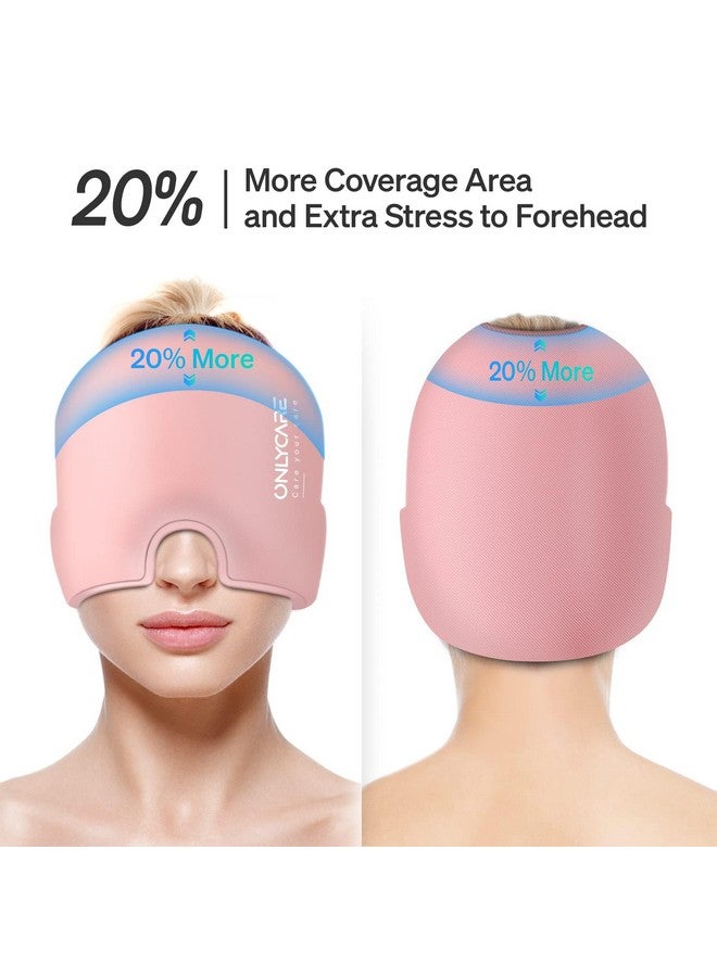 ONLYCARE ONLYCARE Migraine Relief Cap, Upgraded Odorless Migraine Ice Head Wrap, Headache Relief Hat for Migraine, Slight-Pink - Image 4