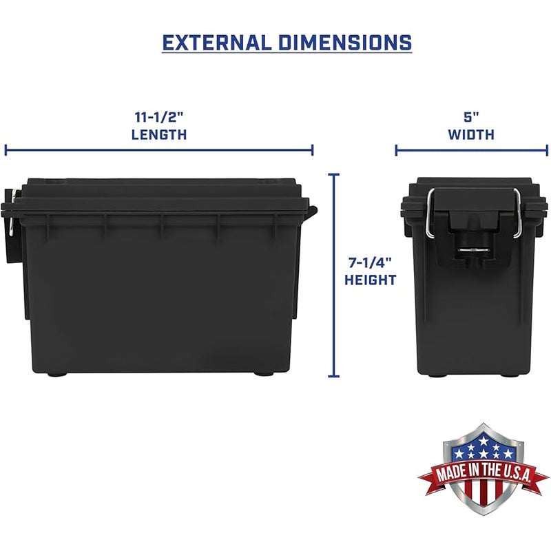 Sheffield 12629 Ammo Storage Box, .30 Cal Field Boxes, Lockable Storage Box with Handle, Secures Hunting Gear, Supplies, and Bullets, Made in USA - Image 2