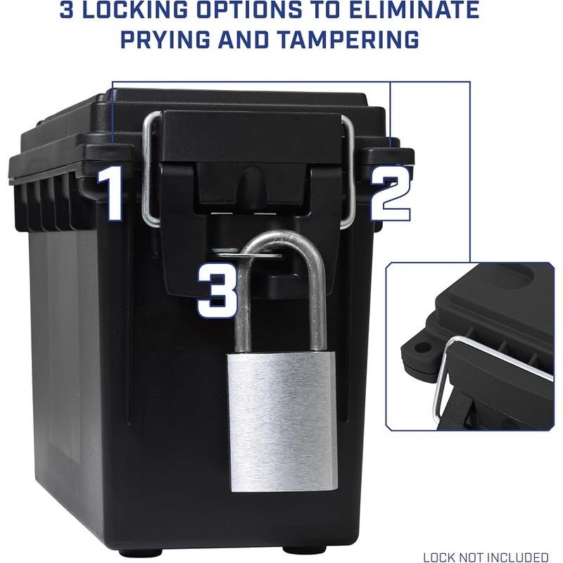 Sheffield 12629 Ammo Storage Box, .30 Cal Field Boxes, Lockable Storage Box with Handle, Secures Hunting Gear, Supplies, and Bullets, Made in USA - Image 5