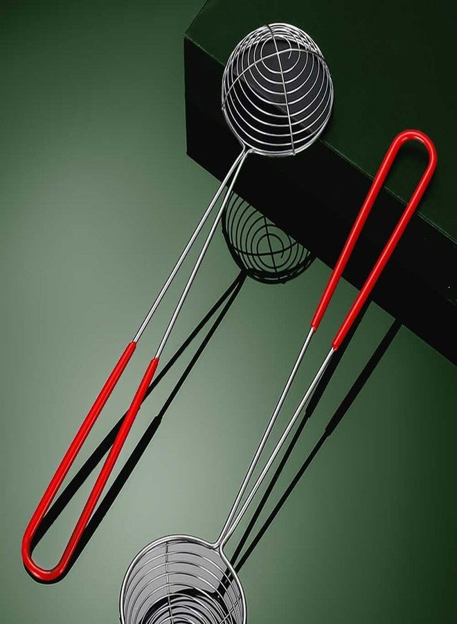 Teensery 2 Pcs Hot Pot Strainer Spoon Stainless Steel Slotted Spoon Boba Pearl Spoon Ladle Small Wire Skimmer Scoop Kitchen Utensil with Handle for Frying and Cooking - Image 5