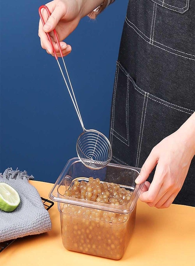 Teensery 2 Pcs Hot Pot Strainer Spoon Stainless Steel Slotted Spoon Boba Pearl Spoon Ladle Small Wire Skimmer Scoop Kitchen Utensil with Handle for Frying and Cooking - Image 3