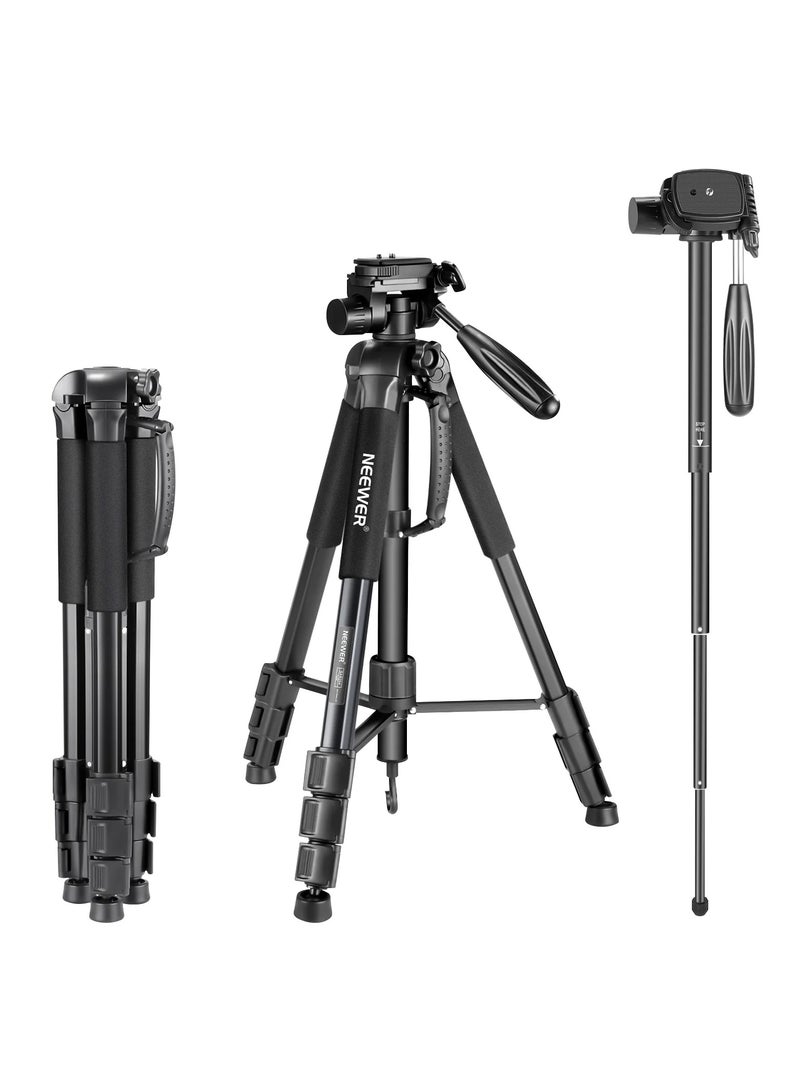 نيوير NEEWER 70'' حامل كاميرا أحادي القوائم من سبائك الألمنيوم مع رأس بان (أسود) - Image 1