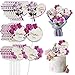 Timisea 24pcs Happy Mothers Day Cupcake Toppers Heart Round Butterfly Orchid Rose Flower Cupcake Picks Cake Decoration for Birthday Mothers Day Party Favors Supplies Favors - Image 3