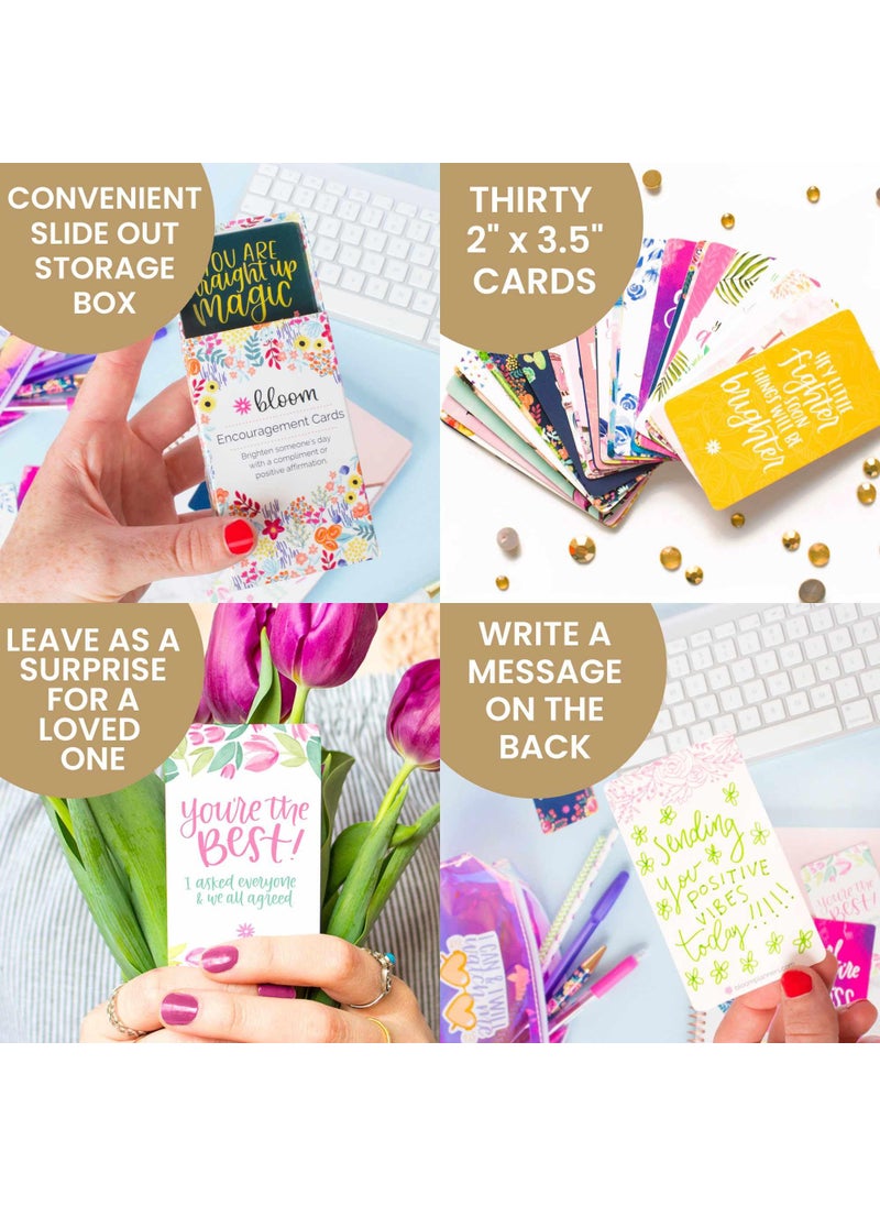 bloom daily planners bloom daily planners Encouragement Card Deck - Cute Inspirational Quote Notecards - Set of Thirty 2" x 3.5" - Assorted Designs  - Image 4