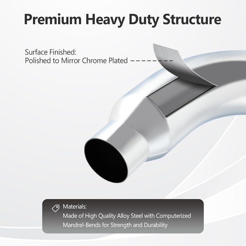BIGREAT 4 Inch Chrome Plated Diesel Exhaust Elbow Tip - 4'' Inlet, 6'' Outlet, 23'' Length - Image 5