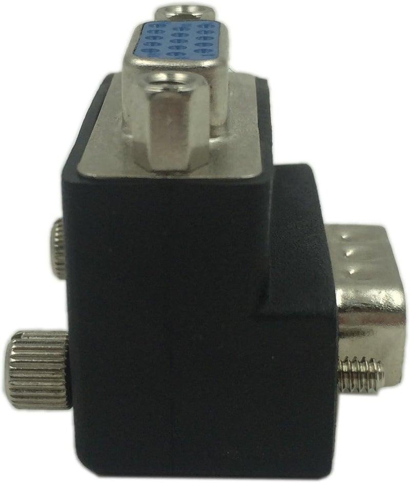 CERRXIAN 90 Degree VGA 15 Pin Male to Female Extension Cable Converter Adapter Coupler - Image 2