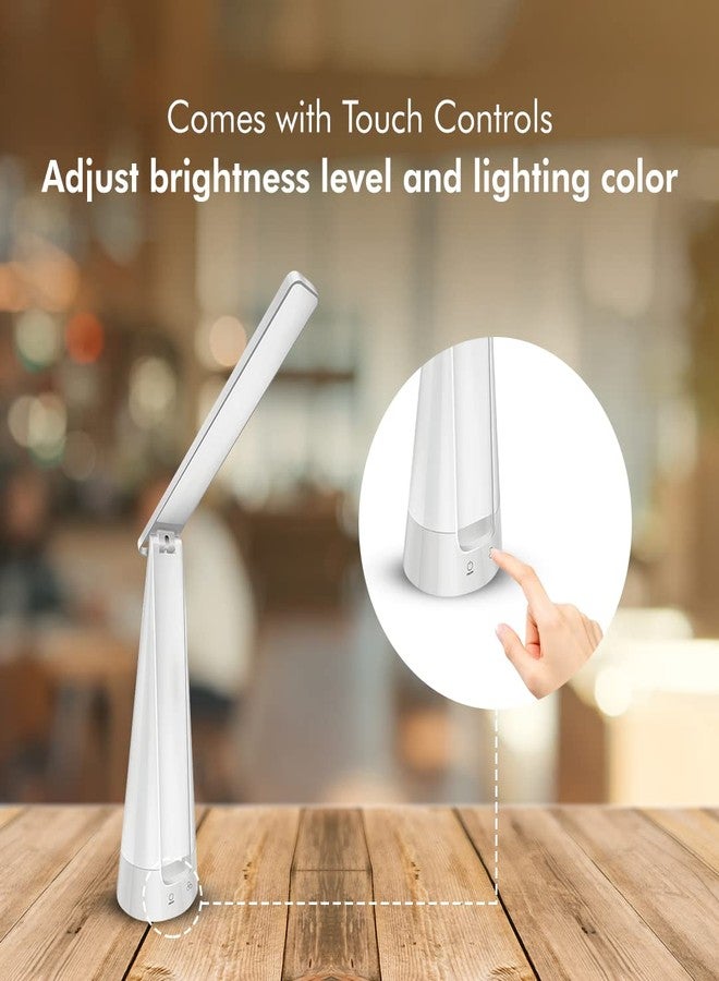 ويبرو مصباح طاولة LED من ويبرو بقوة 6 واط، مزود بثلاثة مستويات لتعتيم الإضاءة، وإضاءة محيطية، وستة خيارات للألوان، مع رقبة قابلة للتعديل | مصباح طاولة متعدد الأغراض للدراسة | مصباح مكتب متوافق مع USB | مصنوع من مادة ABS، عبوة من قطعة واحدة - Image 5