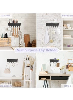 Arabest Wall Key Holder, Magnetic Key Rack with 6 Key Hooks, Stainless Steel Key Hook with Tray for Entryroom, Mudroom, Hallway, Kitchen, Office (White)  - Image 5