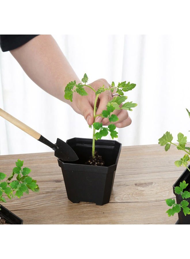 Foxany 4" Plastic Nursery Pot, 30 Pcs Thick Plastic Square Planting Pots, Plant Seedling Pots, Seed Starting Pots - Black - Image 5