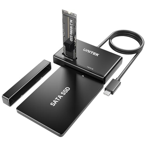 Unitek M2 NVMe SSD Enclosure Adapter 10 Gbps Hard Drive Reader Tool Free Pcie NVMe Adapter External USB 32 M2 SATA Case Converter Supports M Key Any Sizes M2 25 35 SATA Solid State Drive - Image 1