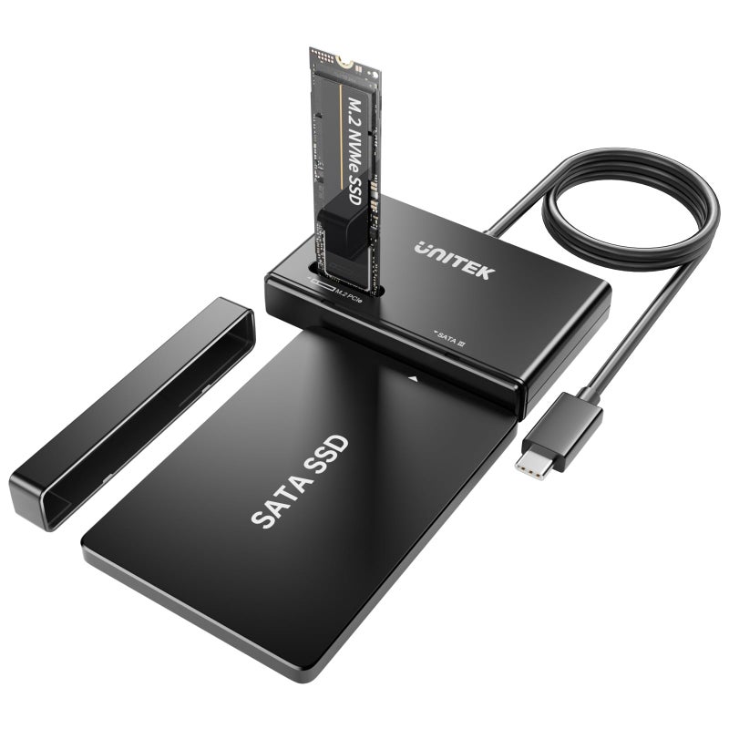 Unitek M2 NVMe SSD Enclosure Adapter 10 Gbps Hard Drive Reader Tool Free Pcie NVMe Adapter External USB 32 M2 SATA Case Converter Supports M Key Any Sizes M2 25 35 SATA Solid State Drive - Image 2